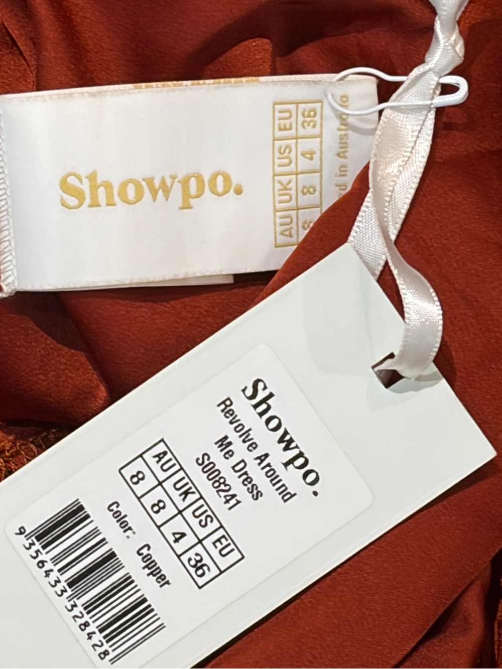 Revolve SHOWPO Around Me Copper Satin Wrap Maxi Dress Size 4 NWT - Picture 10 of 13